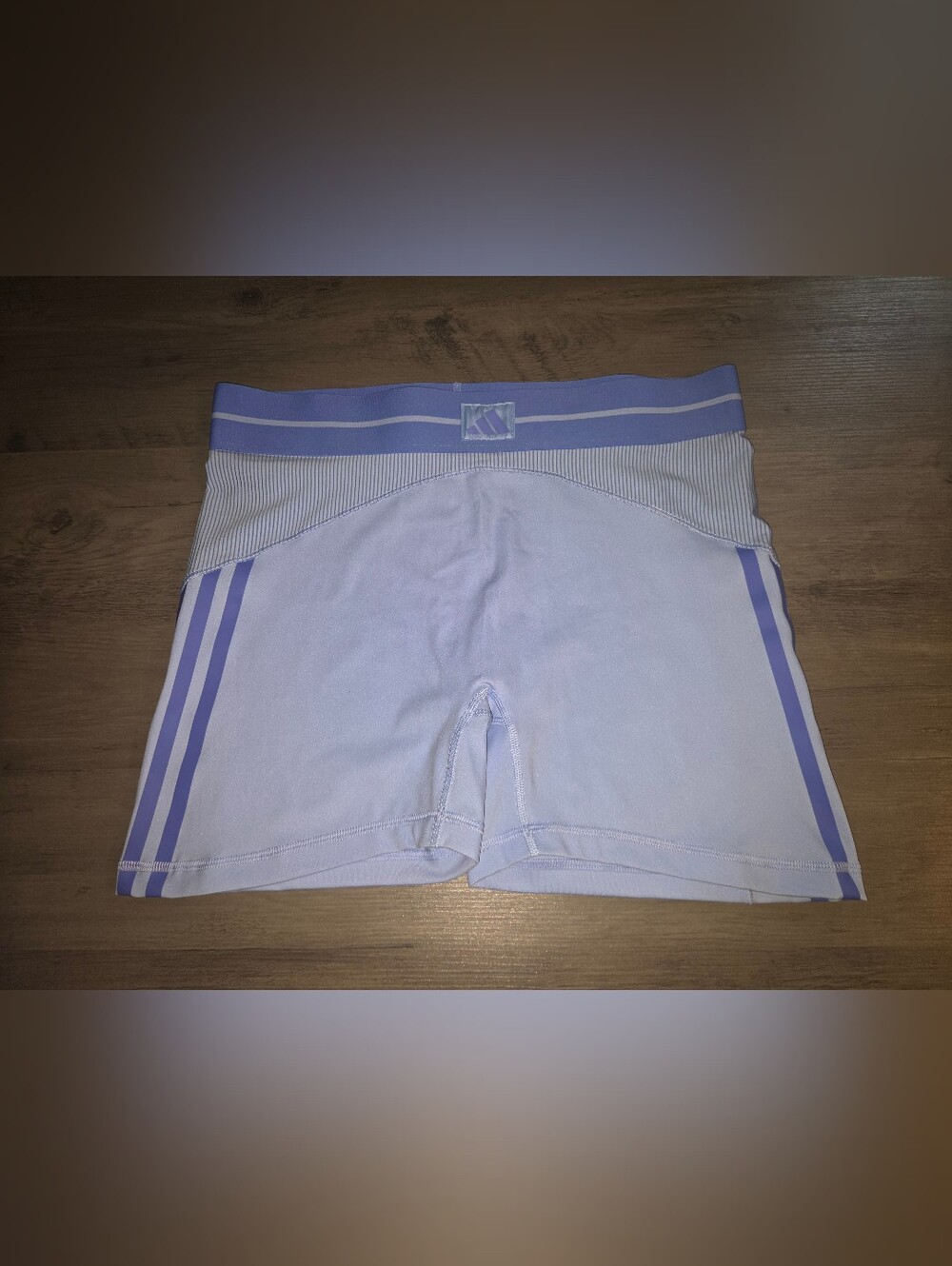 Adidas Baby Blue Athletic Shorts with Side Stripes